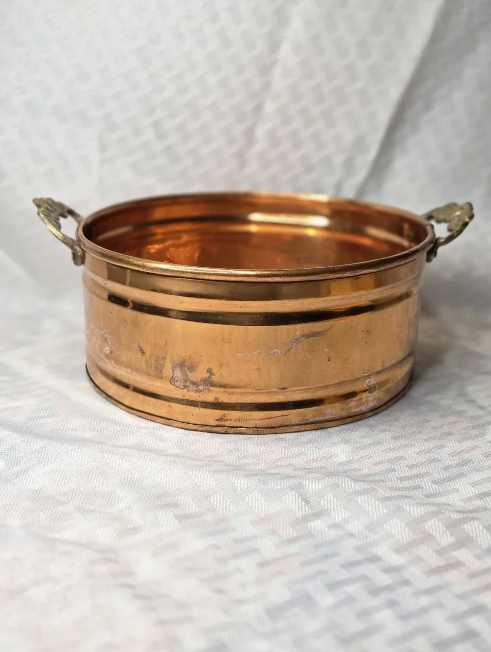 Vintage J.I. Design Inc. Copper & Brass Planter Bowl / Ice Bucket 7
